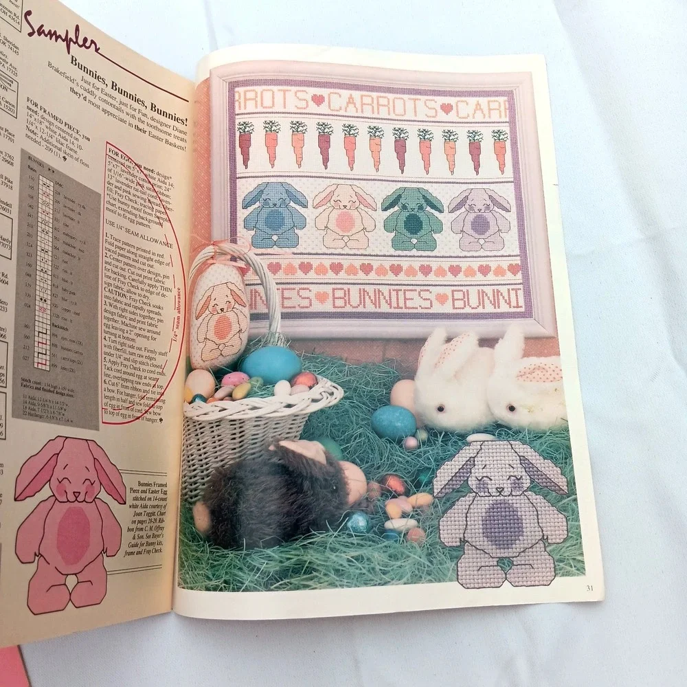 VTG‎ Cross Stitch Country Crafts Magazine 1987 Dolls Easter Christmas Patterns